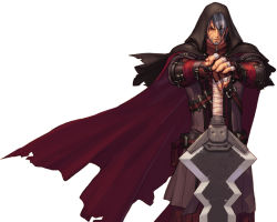 Rule 34 | 00s, aganzo, aganzo (dungeon fighter online), beard, blade, blademaster, cape, dungeon and fighter, facial hair, hood, male focus, slayer (dungeon and fighter), sword, weapon