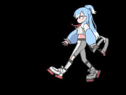 Rule 34 | 1girl, animated, animated gif, bad source, blue hair, blue shirt, colored shoe soles, colored tips, cropped hoodie, cropped shirt, from side, full body, grey shorts, half updo, help!! (hololive), high ponytail, hololive, hololive indonesia, hood, hoodie, jacket, kobo kanaeru, kobo kanaeru (1st costume), long hair, long sleeves, looping animation, multicolored hair, official art, pants, profile, puffy long sleeves, puffy sleeves, see-through, see-through jacket, shirt, shoes, shorts, simple background, sneakers, split ponytail, tight clothes, tight pants, transparent background, two-tone hair, virtual youtuber, walking, white footwear, white hair, white hoodie, white pants, yoir