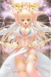 Rule 34 | absurdres, artist request, blonde hair, breasts, highres, large breasts, magic, source request, yellow eyes