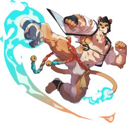 Rule 34 | 1boy, abs, alca (wakatanka4), alca the lion, bandages, bara, bare pectorals, beard, bell, black hair, bulge, chest hair, facial hair, fundoshi, furry, furry male, gluteal fold, gyee, japanese clothes, kicking, kimono, large pectorals, lion boy, male focus, male underwear, manly, muscular, muscular male, navel, navel hair, nipples, no pants, official art, open mouth, pectorals, red eyes, spiked hair, thick arms, thick eyebrows, thick thighs, thighs, transparent background, underwear, yukata
