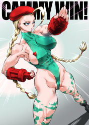 Rule 34 | 1girl, absurdres, blonde hair, breasts, cammy white, capcom, highres, large breasts, leotard, street fighter, yuri ai