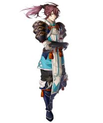 Rule 34 | 1boy, boots, crossed arms, fire emblem, fire emblem fates, fire emblem heroes, full body, gloves, highres, long hair, male focus, nintendo, ponytail, red eyes, red hair, solo, subaki (fire emblem), transparent background, yura (ub4u)