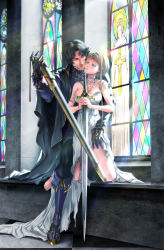 Rule 34 | 1boy, 1girl, absurdres, armor, barefoot, black eyes, black hair, blonde hair, blood, blue eyes, boots, breasts, cape, church, collar, cross, dress, fleur-de-lis, france, frills, gilles de rais, gloves, groping, hetero, highres, itto maru, ittomaru, jeanne d&#039;arc, jewelry, kneeling, large breasts, latin text, legs, lens flare, level-5, lips, real life, real life insert, sexually suggestive, sheath, short hair, stained glass, strap slip, sword, torn clothes, torn dress, wavy hair, weapon, white dress, window