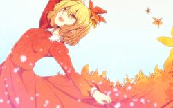 Rule 34 | 1girl, aki shizuha, bad id, bad pixiv id, blonde hair, hair ornament, image sample, kiguchiko, leaf, leaf hair ornament, leaf on head, long skirt, long sleeves, looking up, md5 mismatch, object on head, open mouth, outstretched arms, pixiv sample, short hair, skirt, skirt set, smile, solo, touhou, vest