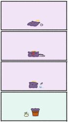 Rule 34 | 2others, 4koma, ?, absurdres, chibi, comic, commentary, cup, deflated, english commentary, faucet, flower pot, glass, halo, highres, hololive, hololive english, mpien, multiple others, necktie, octopus, red necktie, sapling, sapling (ceres fauna), silent comic, simple background, solid oval eyes, sprout on head, stuck, takodachi (ninomae ina&#039;nis), upside-down, virtual youtuber