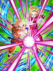 android_18 couple dokkan_battle dragon_ball dragon_ball_super husband_and_wife kuririn official_art