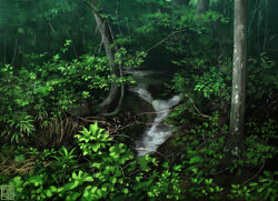 Rule 34 | bush, forest, kuji-in, nature, no humans, original, plant, river, scenery, seal impression, vines, water, yk funa
