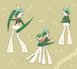 Rule 34 | 1boy, 1girl, arm up, beige background, blue hair, character name, colored skin, creatures (company), english text, flower, full body, gallade, game freak, gardevoir, gen 3 pokemon, gen 4 pokemon, green hair, green skin, hand up, hands up, highres, hug, multicolored hair, multicolored skin, nintendo, open mouth, pokemon, pokemon (creature), red eyes, shiwo (siwosi), short hair, simple background, smile, standing, thinking, two-tone hair, two-tone skin, white skin