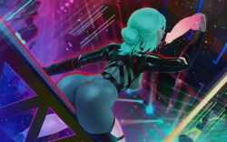 Rule 34 | 4girls, anus, anus peek, ass, bottle, breastless clothes, breasts, ciri, cleft of venus, commentary, company connection, cross pasties, cyberpunk (series), cyberpunk 2077, dancing, dildo, dutch angle, english commentary, from behind, g-string, hair bun, highres, holding, holding bottle, hot, indoors, leather, medium breasts, multiple girls, neon lights, nightclub, o-ring, open mouth, pasties, pole, pole dancing, pouring, pussy, railing, revealing clothes, sex toy, short hair, shrug (clothing), sideboob, silhouette, single hair bun, sitting, solo focus, stripper, stripper pole, the witcher (series), the witcher 3, themaestronoob, thighhighs, thighs, thong, ultraviolet light, uncensored, updo, white hair