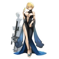 Rule 34 | 1girl, bag, bare shoulders, black dress, blonde hair, blue dress, blue eyes, blush, breasts, bug, butterfly, character name, closed mouth, commentary request, copyright name, cup, dress, dress flower, drinking glass, earrings, girls&#039; frontline, gun, hair ornament, high heels, holding, holding bag, holding cup, insect, jewelry, large breasts, looking at viewer, medium hair, mole, mole on breast, mole under eye, nail polish, necklace, official art, pink nails, rifle, siqi (miharuu), sniper rifle, snowflake hair ornament, solo, standing, suppressor, transparent background, vsk-94, vsk-94 (girls&#039; frontline), vsk-94 (night on the silver bay) (girls&#039; frontline), weapon, wine glass, yellow footwear