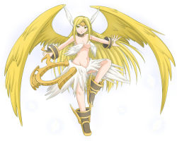 Rule 34 | blonde hair, clam curry, knights in the nightmare, marietta (yggdra union), monster girl, staff, tagme, wings