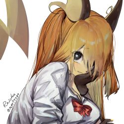 Rule 34 | absurdres, animal ears, black eyes, blonde hair, breasts, creatures (company), crying, furry, furry female, game freak, gen 1 pokemon, heart, heart-shaped pupils, highres, large breasts, long hair, looking at viewer, mouse ears, mouse girl, mouse tail, multicolored hair, nintendo, orange hair, pokemon, pokemon (creature), raichu, ribbon, school uniform, symbol-shaped pupils, tail, togetoge