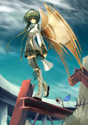 Rule 34 | aoi yuuji, boots, long hair, skirt, solo, tagme, thighhighs, wings