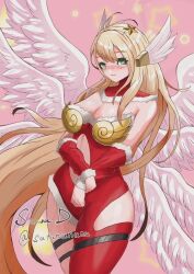 angel angel_girl angewomon christmas digimon digimon_(creature) head_wings long_hair mask unworn_mask wings