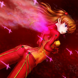 Rule 34 | 00s, 1girl, ass, blue eyes, bodysuit, butt crack, evangelion: 2.0 you can (not) advance, gomacchi, multicolored clothes, neon genesis evangelion, open mouth, orange hair, plugsuit, rebuild of evangelion, solo, souryuu asuka langley, tears, test plugsuit