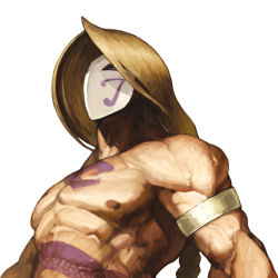 Rule 34 | 1boy, vega (street fighter), blonde hair, braid, capcom, highres, male focus, mask, muscular, nona, official art, topless male, single braid, solo, street fighter, svc chaos, tattoo