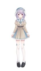 Rule 34 | 1girl, absurdres, black footwear, blush, braid, closed mouth, colored inner hair, dress, frilled dress, frills, full body, hair ornament, hairclip, hat, heart, highres, jacket, jimmy madomagi, loafers, long sleeves, looking at viewer, multicolored hair, necktie, official alternate costume, official art, open clothes, open jacket, pleated dress, puffy sleeves, purple eyes, purple hair, shoes, short hair, simple background, sleeves past wrists, smile, solo, standing, streaked hair, tachi-e, thighhighs, tosaki mimi, tosaki mimi (5th costume), two-tone hair, virtual youtuber, vspo!, white footwear, zettai ryouiki