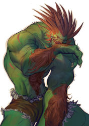 Rule 34 | absurdres, blanka, claws, colored skin, electricity, green skin, highres, red hair, street fighter, teeth