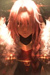 Rule 34 | 1boy, 2018, astolfo (fate), bishounen, braid, dated, fate/apocrypha, fate/grand order, fate (series), hair over eyes, highres, hutagi rouka, long hair, male focus, pink hair, portrait, signature, solo, trap