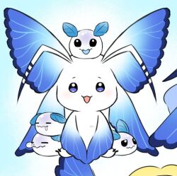 Rule 34 | antennae, blue eyes, bug, butterfly, butterfly wings, digimon, insect, insect wings, morphomon, pupumon, wings