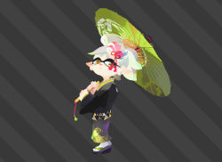 Rule 34 | + +, 1girl, absurdres, highres, inkling, japanese clothes, kimono, looking at viewer, marie (splatoon), nintendo, official art, oil-paper umbrella, pointy ears, silver hair, solo, splatoon (series), splatoon 2, symbol-shaped pupils, tentacle hair, umbrella