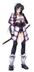 Rule 34 | armor, black hair, blue eyes, game cg, japanese armor, lilith-soft, long hair, lowres, sengoku makan, sword, uesugi kenshin (sengoku makan), weapon