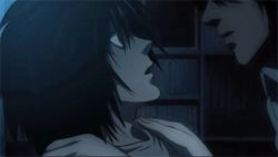 Rule 34 | 00s, 2boys, animated, animated gif, death note, third-party edit, kiss, l (death note), lowres, male focus, multiple boys, third-party edit, yagami light, yaoi