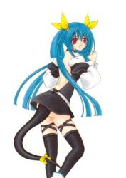 Rule 34 | 1girl, arc system works, bad anatomy, bow, dizzy (guilty gear), guilty gear, lowres, poorly drawn, solo, tail, tail bow, tail ornament, thighhighs