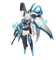 Rule 34 | 1girl, animal ear fluff, animal ears, armored legwear, artery gear, artery gear: fusion, artist request, bell, breasts, fox ears, ginga (artery gear), grey hair, highres, holding, holding polearm, holding weapon, japanese clothes, medium breasts, official art, orange eyes, polearm, revealing clothes, robot, short hair with long locks, sideboob, sidelocks, solo, transparent background, weapon