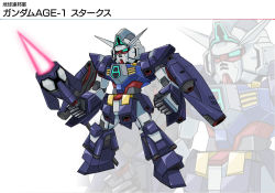 Rule 34 | 10s, gun, gundam, gundam age, gundam age-1, gundam age-1 starks, mecha, no humans, official art, polearm, robot, simple background, spear, weapon