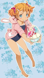 Rule 34 | + +, 1girl, blue eyes, blush stickers, bowl, character request, food, fruit, hood, hooded jacket, hoodie, jacket, jacket over swimsuit, mattaku mousuke, mouth hold, one-piece swimsuit, open clothes, open hoodie, orange hair, shaved ice, sleeves rolled up, solo, source request, spoon, strawberry, swimsuit