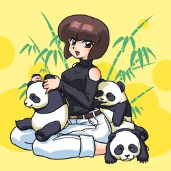 Rule 34 | 1girl, denim, panda, ranma 1/2, tendou nabiki, wanta (futoshi)