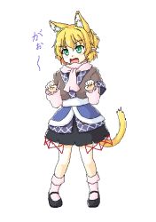 Rule 34 | 1girl, animal ears, blonde hair, cat ears, cat tail, green eyes, isaki (gomi), mizuhashi parsee, open mouth, tail, touhou