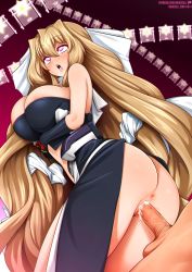 Rule 34 | 1boy, 1girl, ahegao, aoi kimi, areola slip, ass, blonde hair, breasts, cum, cum in pussy, highres, kyoukaisenjou no horizon, large breasts, long hair, neocoill, open mouth, sex