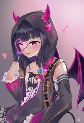 Rule 34 | 1girl, absurdres, alternate hairstyle, artist name, artist request, bare shoulders, black bow, black choker, black jacket, black vest, black wings, blue hair, blush, bow, bowtie, breasts, candy, chain, checkered clothes, checkered skirt, chest tattoo, choker, cleavage, collarbone, cross-laced clothes, demon girl, demon hood, demon horns, demon tail, demon wings, detached sleeves, devil rocker (love live!), dress, dress shirt, earrings, facial mark, female focus, food, frilled dress, frilled sleeves, frills, glint, gold chain, half-closed eyes, heart, heart (symbol), highres, holding, holding wand, hood, hood up, hooded jacket, hoodie, horns, horns through headwear, jacket, jewelry, lollipop, long hair, long sleeves, looking at viewer, love live!, love live! school idol festival, love live! school idol festival all stars, love live! sunshine!!, miniskirt, open clothes, open jacket, parted lips, plaid, plaid skirt, pleated, pleated skirt, purple eyes, ring, shirt, short hair, skirt, small breasts, smile, solo, sparkle, sparkle print, star (symbol), star earrings, tail, tattoo, tsushima yoshiko, v-shaped eyebrows, vest, wand, white skirt, wings, zipper, zipper pull tab