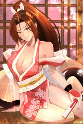 Rule 34 | 1girl, absurdres, breasts, fatal fury, highres, large breasts, long hair, shiranui mai, smile, solo