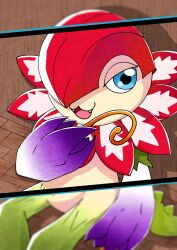 Rule 34 | blue eyes, digimon, digimon (creature), floramon, highres, petals, solo, tail