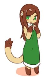 Rule 34 | brown hair, furry, green eyes, ohakotome, open mouth, tagme, weasel, weasel girl