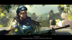 Rule 34 | 1girl, 3girls, aged down, alternate costume, ana (overwatch), armor, beret, black hair, blurry, braid, brown eyes, captain amari, dark-skinned female, dark skin, depth of field, dress, earrings, english text, facial mark, facial tattoo, flaurel, gloves, graveyard, gun, hair tubes, hand on another&#039;s shoulder, hat, highres, holding, holding gun, holding weapon, hoop earrings, jewelry, leaf, letterboxed, lips, long hair, mercy (overwatch), multiple girls, nose, official alternate costume, overwatch, overwatch 1, pharah (overwatch), power armor, power suit, rifle, side braid, sleeveless, sleeveless dress, sniper rifle, solo focus, subtitled, tattoo, tree, upper body, weapon, white dress