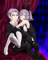 Rule 34 | + +, 10s, 1boy, 1girl, :q, bad id, bad pixiv id, bare shoulders, devil survivor 2, earrings, elbow gloves, gloves, jewelry, devil survivor, purple eyes, purple hair, sekito, tiko, tongue, tongue out, tycho