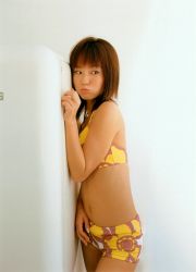 Rule 34 | 1girl, asian, boyshorts, brown hair, halterneck, ichikawa yui, indoors, photo (medium), refrigerator, solo, tagme