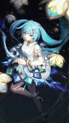 Rule 34 | 1girl, absurdres, armlet, bare shoulders, black footwear, blue cape, blue hair, blurry, blurry foreground, blush, bow (weapon), bracelet, breasts, cape, choker, closed mouth, clothing cutout, collarbone, commentary request, depth of field, detached sleeves, diffraction spikes, dress, expressionless, eyelashes, faruzan (genshin impact), floating hair, genshin impact, green eyes, hair between eyes, hair ornament, hand up, high heels, highres, holding, holding bow (weapon), holding weapon, jewelry, lantern, leg up, light particles, long hair, looking at viewer, multicolored clothes, multicolored skirt, necklace, rafaelaaa, short sleeves, shoulder cutout, sidelocks, skirt, skirt cutout, sleeveless, sleeveless dress, small breasts, solo, symbol-shaped pupils, triangle, triangle-shaped pupils, twintails, weapon, white choker, white dress, x hair ornament