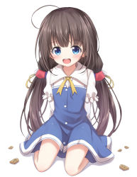 Rule 34 | 10s, 1girl, :d, ahoge, akira (been0328), bad id, bad pixiv id, blue dress, blue eyes, blush, board game, brown hair, commentary request, dress, full body, highres, hinatsuru ai, layered sleeves, long hair, long sleeves, looking at viewer, low twintails, open mouth, puffy short sleeves, puffy sleeves, ryuuou no oshigoto!, school uniform, shogi, short over long sleeves, short sleeves, sitting, smile, solo, teeth, twintails, upper teeth only, very long hair, wariza, white background