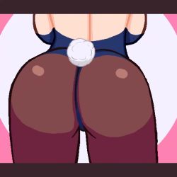 Rule 34 | 1girl, animated, ass, ass focus, ass shake, back, backboob, breasts, brown pantyhose, cameltoe, dancer, dancing, head out of frame, huge ass, huge breasts, leotard, looping animation, lower body, original, pantyhose, pixel art, playboy bunny, rabbit tail, raccoon (potesara), solo, video