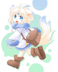 Rule 34 | 1girl, animal ears, blue eyes, blush stickers, borrowed character, furry, furry female, kso, open mouth, original, rule koforia, short hair, smile, solo, tail