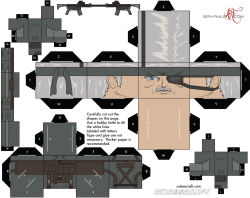 Rule 34 | cubeecraft, gun, metal gear (series), metal gear solid 4: guns of the patriots, old snake, papercraft, solid snake, weapon