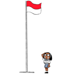 Rule 34 | 1girl, arung samudra (cessa), black footwear, black hair, breast pocket, cessa, collared shirt, commentary, dark skin, dark-skinned female, english commentary, glasses, indonesian flag, lowres, ombok diving and delivery services, pocket, salute, shirt, shoes, short sleeves, simple background, solo, standing, tears, white background, white shirt