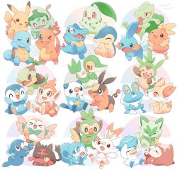 Rule 34 | &gt; &lt;, &gt; o, :3, ^ ^, artist name, blue eyes, blush, bright pupils, brown eyes, bulbasaur, charmander, chespin, chikorita, chimchar, closed eyes, closed mouth, colored sclera, commentary request, creatures (company), cyndaquil, fang, fennekin, froakie, fuecoco, game freak, gen 1 pokemon, gen 2 pokemon, gen 3 pokemon, gen 4 pokemon, gen 5 pokemon, gen 6 pokemon, gen 7 pokemon, gen 8 pokemon, grookey, happy, highres, litten, looking at viewer, mudkip, mugita konomi, nintendo, no humans, one eye closed, open mouth, oshawott, pikachu, piplup, pokemon, pokemon (creature), popplio, quaxly, red eyes, rowlet, scorbunny, sharp teeth, simple background, smile, snivy, sobble, sprigatito, squirtle, starter pokemon trio, teeth, tepig, tongue, torchic, totodile, treecko, turtwig, upper teeth only, v-shaped eyebrows, white background, white pupils, yellow sclera