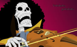 Rule 34 | afro, brook (one piece), instrument, one piece, skeleton, violin