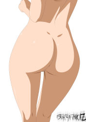 Rule 34 | 1girl, absurdres, anus, ass, from behind, head out of frame, highres, naruto, naruto (series), nude, pussy, simple background, solo, stiky finkaz, uchiha sarada, uncensored